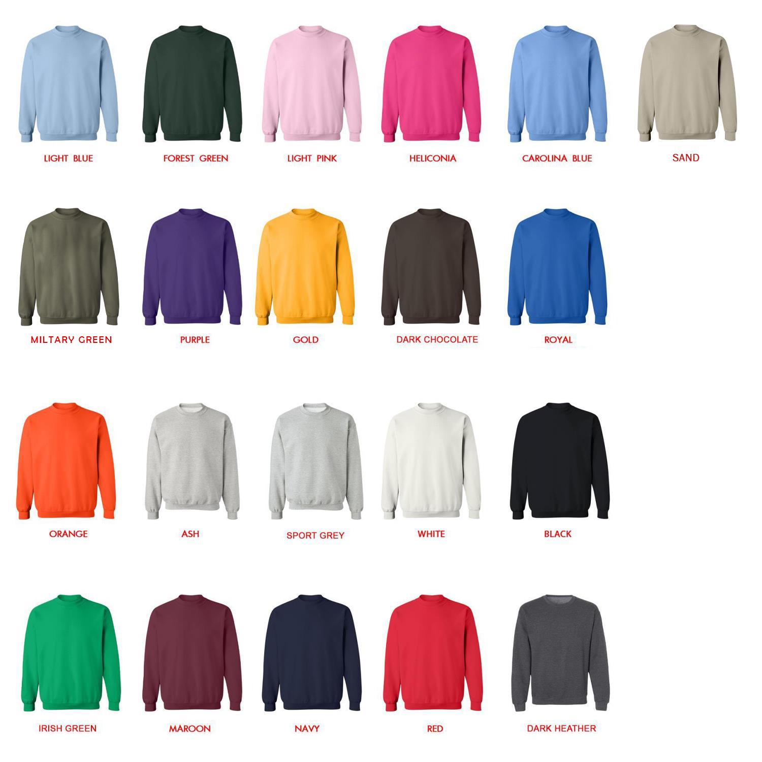 sweatshirt color chart - Photographer Gifts UK