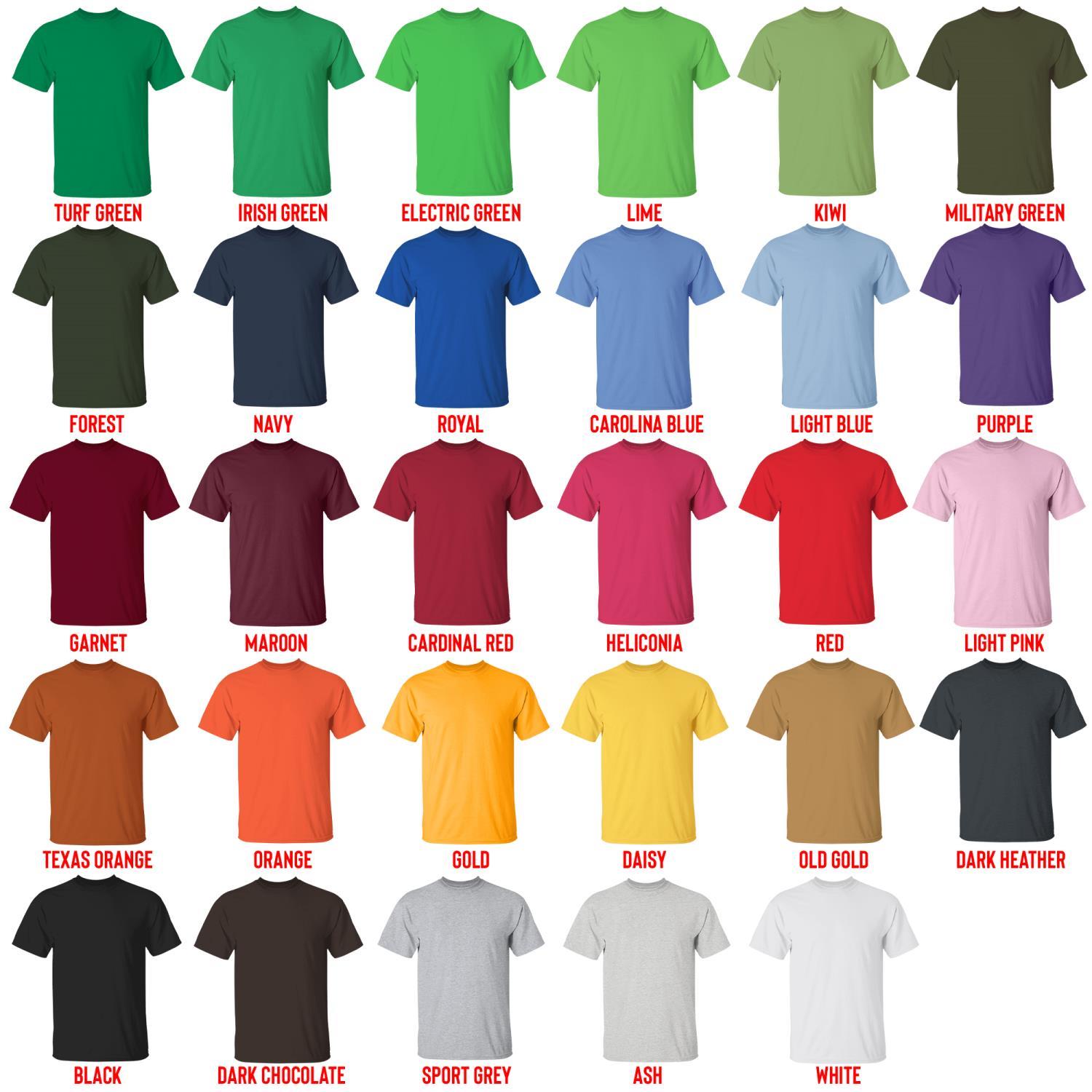 t shirt color chart - Photographer Gifts UK
