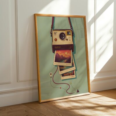 Photographer Retro Beige Green Decor Wall Art
