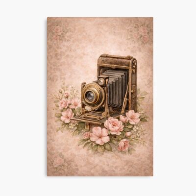 Vintage Camera With Rose Details Poster