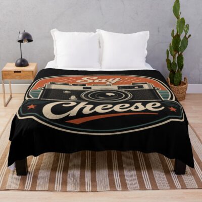Say Cheese Photographer Camera Humor Throw Blanket
