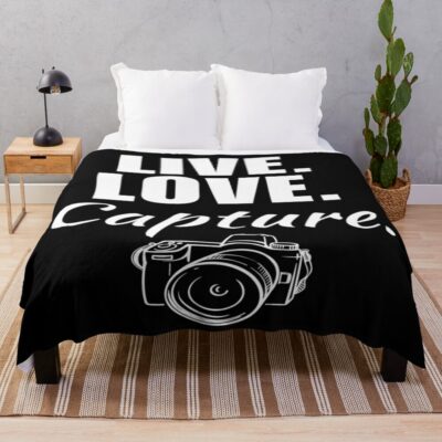 Live Love Capture Photographer Mom Throw Blanket