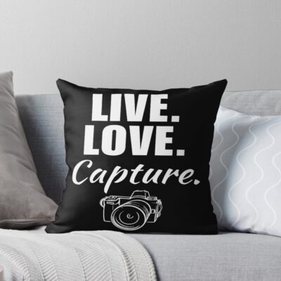 Live Love Capture Photographer Mom Throw Pillow
