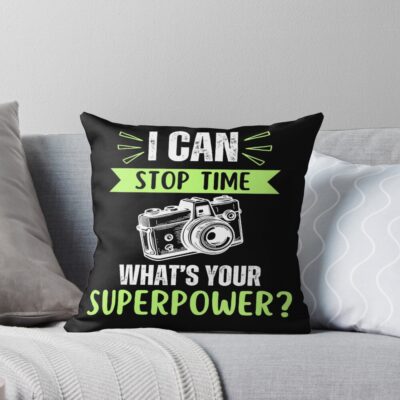 Photographer Stops Time With Camera Throw Pillow