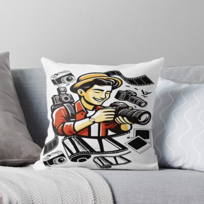 Photographer Creative Camera Life Throw Pillow